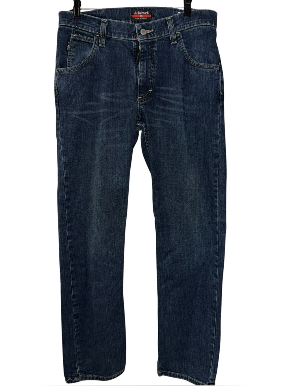 Bulwark FR Flame Resistant Denim Work Jeans Straight Leg Dark Wash Mens 32 x 32